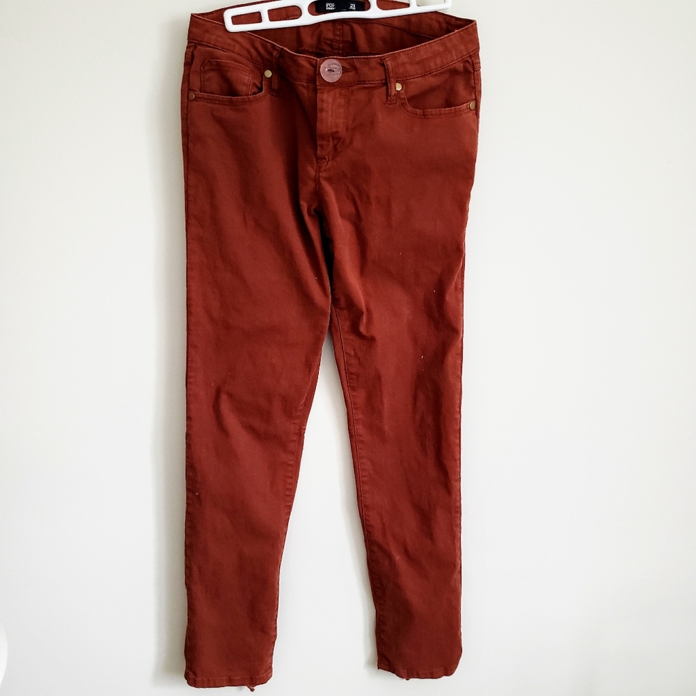 Forever 21 Premium Denim Rust Color Leg Tie Jeans Size 27